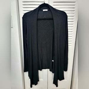 Drape Front Open Cardigan Long Sleeve